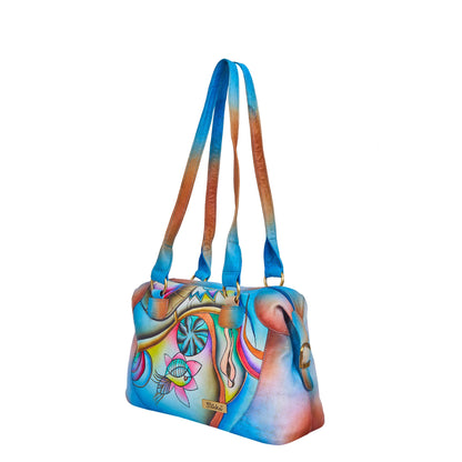 Multicolor Abstract Hand-Painted Tote Bag