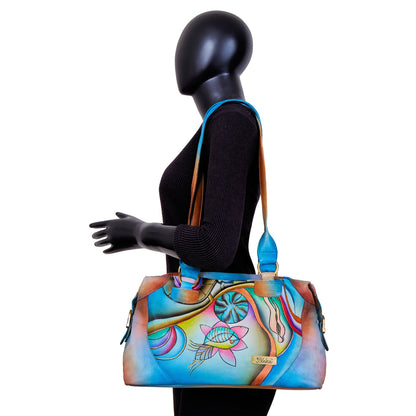 Multicolor Abstract Hand-Painted Tote Bag