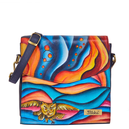 Bright Multicolour Hand-painted Crossbody Bag