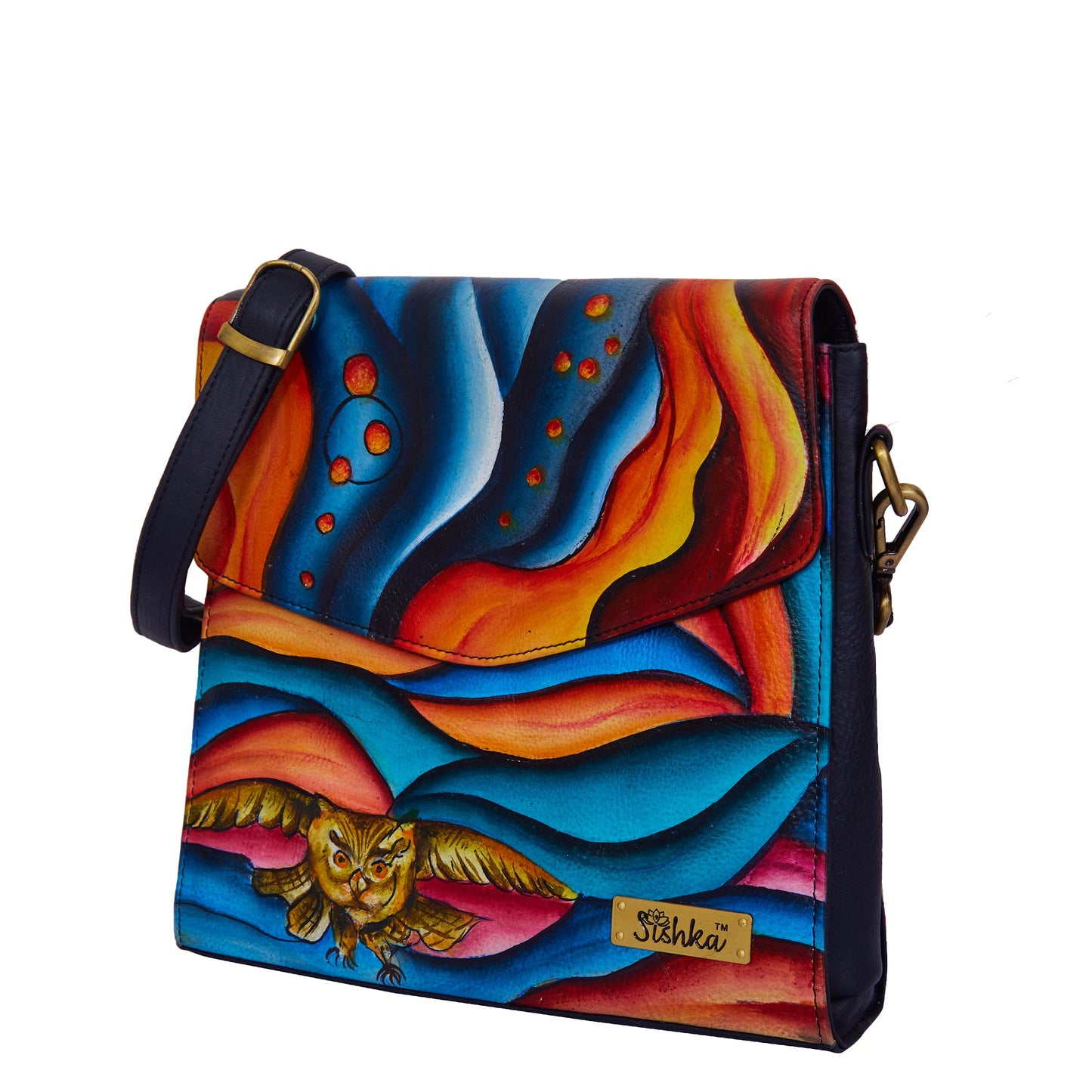 Bright Multicolour Hand-painted Crossbody Bag