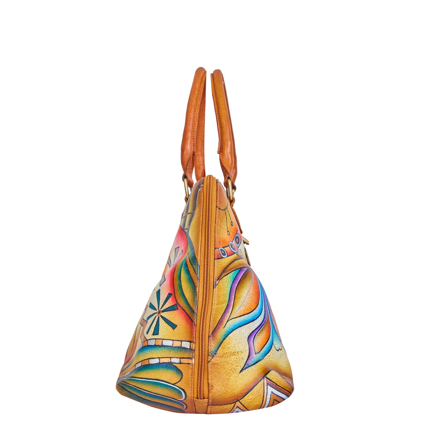 Handbag Multi Compartment Abstract hand painted Bag