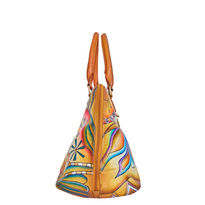 Handbag Multi Compartment Abstract hand painted Bag