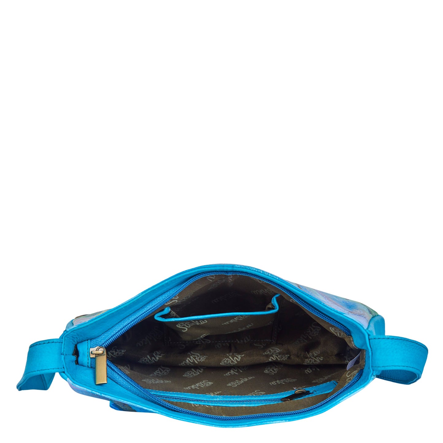 Mountain Landscape hand Painted Leather Shoulder Bag