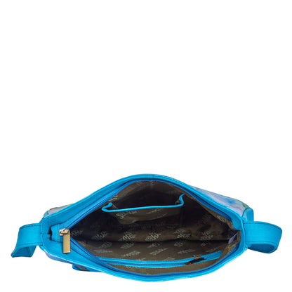 Mountain Landscape hand Painted Leather Shoulder Bag