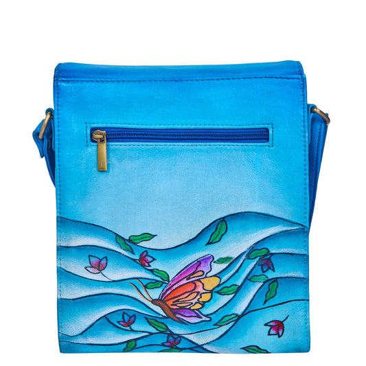 Aquatic Elegance: Hand-Painted Ocean Life Leather Bag