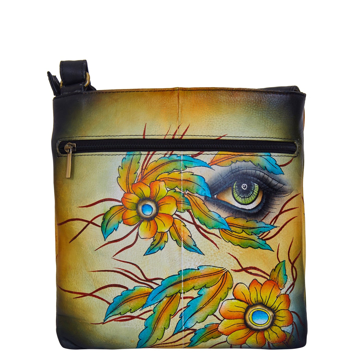Modern Hand-Painted Art Cross Body Leather Bag