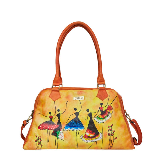 Sishka Leather Shoulder Bag: Dance Art