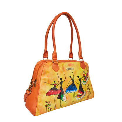 Sishka Leather Shoulder Bag: Dance Art