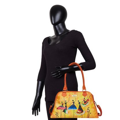 Sishka Leather Shoulder Bag: Dance Art
