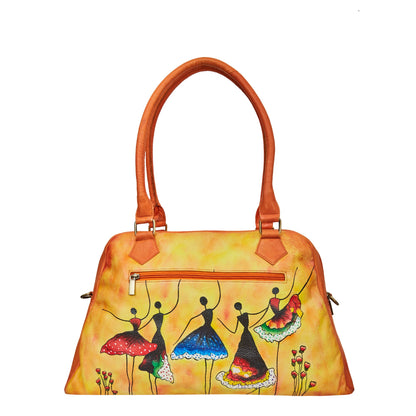 Sishka Leather Shoulder Bag: Dance Art