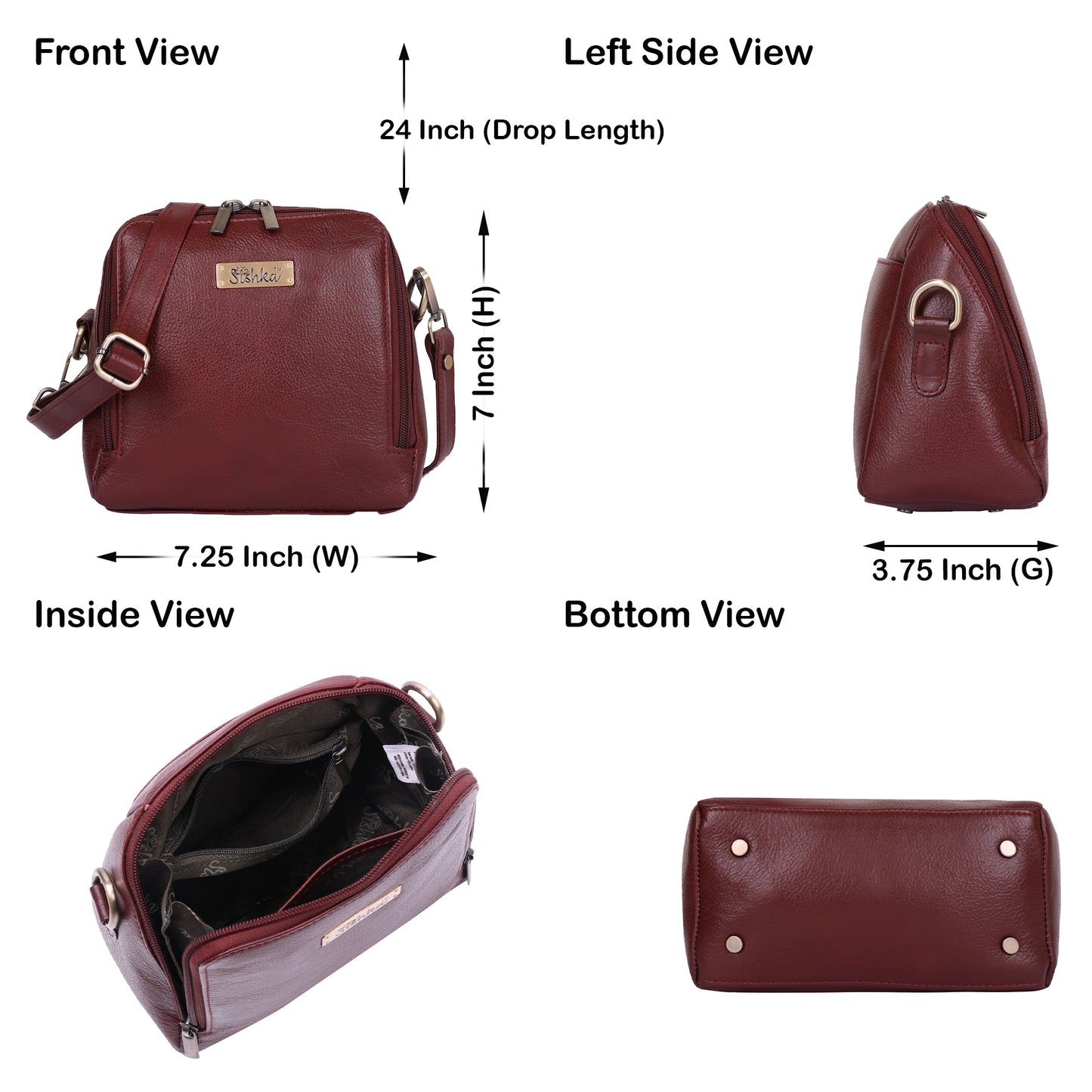 Wholesale Women's Cherry Red Genuine Leather Crossbody Bag | Travel, Shopping & Daily Use.