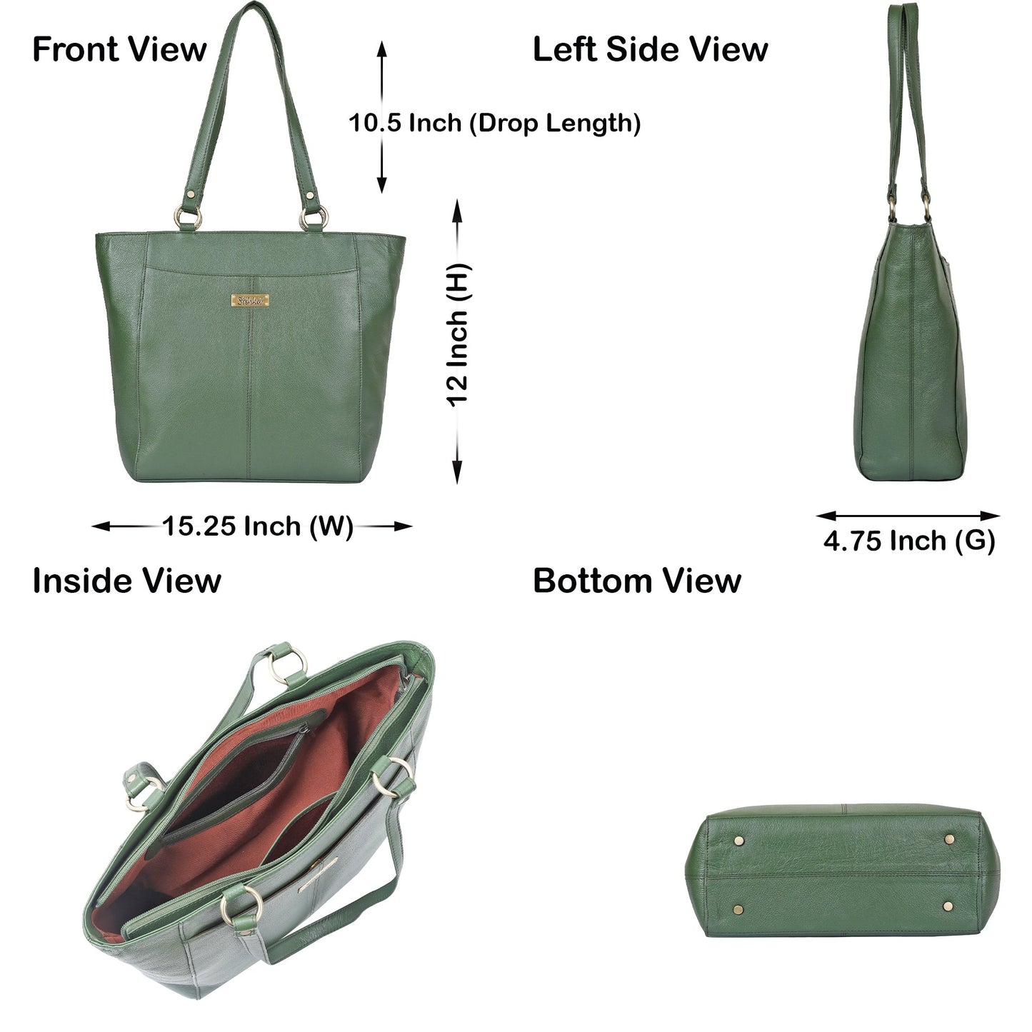 Olive Genuine Leather Tote Shoulder Bag Wholesale for Women | Daily Use