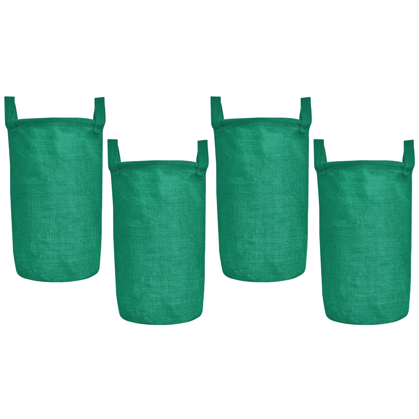 Jute Storage Bins – Set of 4 Foldable Baskets – Laundry Basket Decorative Woven Storage Basket with Handles for Living Room, Bedroom