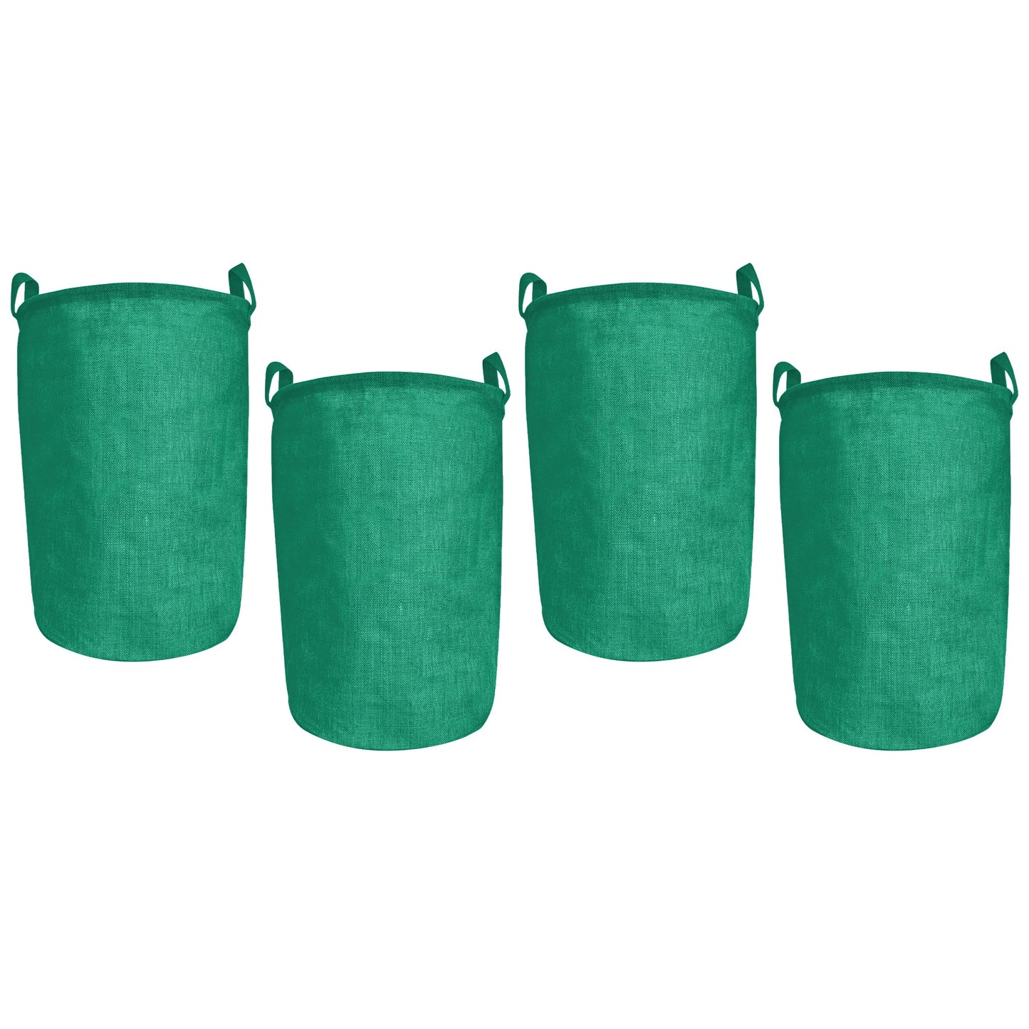 Jute Storage Bags – Laundry Storage Basket with Handles for Living Room, Bedroom – Clothes & Household Storage (Packs of 4)