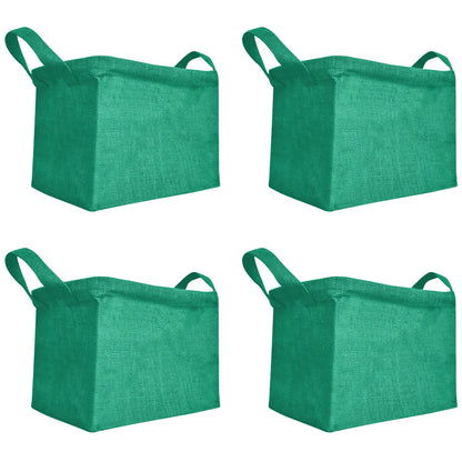 Coloured Jute Organizer Baskets – Storage Basket with Handles for Living Room, Bedroom – Rectangular Bins for Toys, Books & Small Items (Packs of 4)