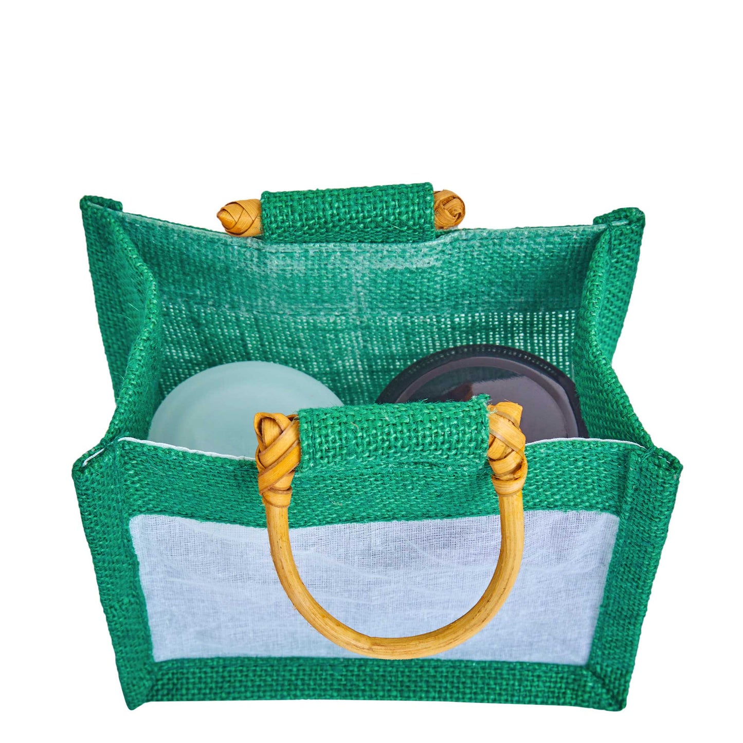 Coloured Jute Gift Bags with Organza Burlap Pouches for Wedding Favors, Party  & Gift (Packs of 7 )