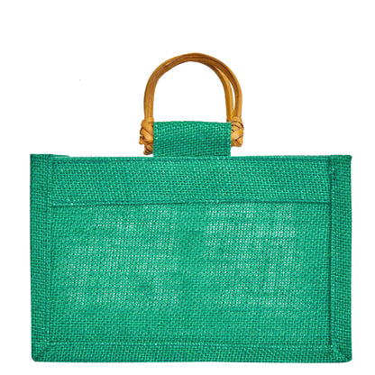 Coloured Jute Gift Bags with Organza Panels –Pouches for Weddings, Birthdays, Christmas, New Year (7 Pcs)