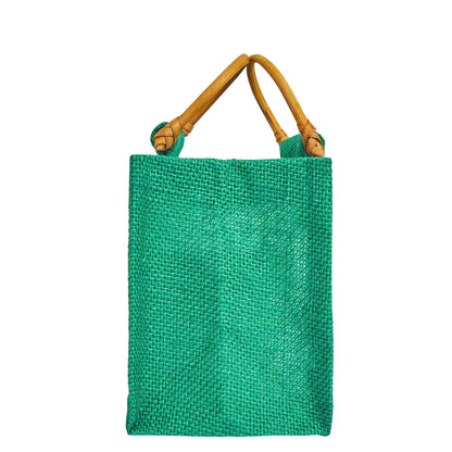 Coloured Jute Gift Bags with Organza Panels –Pouches for Weddings, Birthdays, Christmas, New Year (7 Pcs)