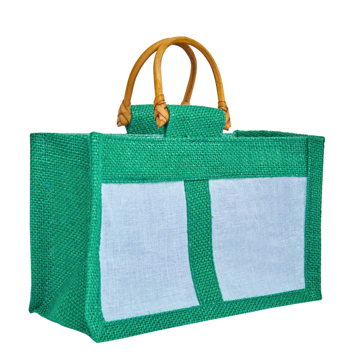 Coloured Jute Gift Bags with Organza Panels –Pouches for Weddings, Birthdays, Christmas, New Year (7 Pcs)