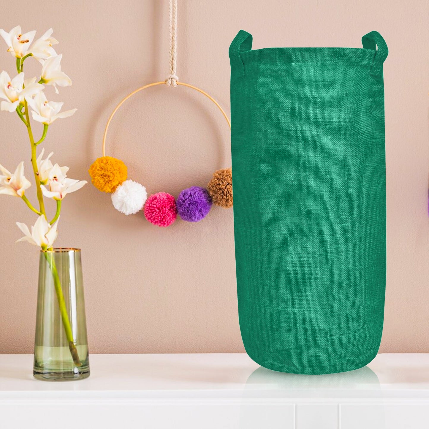 Coloured Jute Storage Baskets – Durable Foldable Hampers for Clothes, Toys & Home Organization | Eco-Friendly Burlap Bins (Packs of 4)