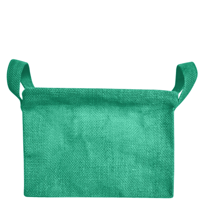 Jute Storage Baskets – Rectangular Organizer Bins with Handles  – Mini Hampers for Small Clothes, Toys & Shoes (Set of 4)