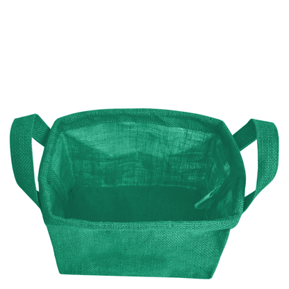 Jute Storage Baskets – Rectangular Organizer Bins with Handles  – Mini Hampers for Small Clothes, Toys & Shoes (Set of 4)