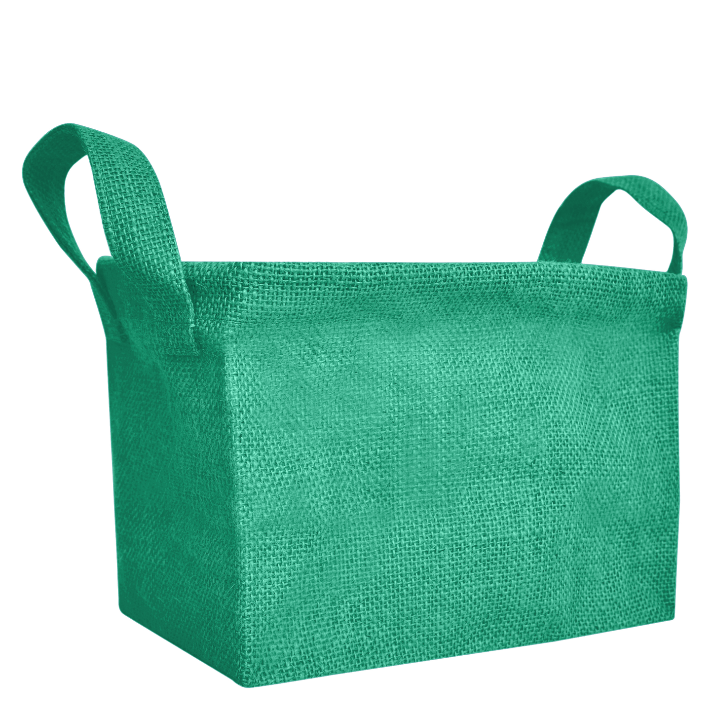 Jute Storage Baskets – Rectangular Organizer Bins with Handles  – Mini Hampers for Small Clothes, Toys & Shoes (Set of 4)