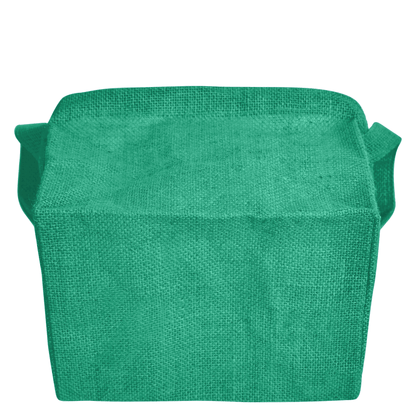 Jute Storage Baskets – Rectangular Organizer Bins with Handles  – Mini Hampers for Small Clothes, Toys & Shoes (Set of 4)