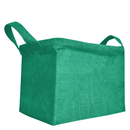 Coloured Jute Organizer Baskets – Storage Basket with Handles for Living Room, Bedroom – Rectangular Bins for Toys, Books & Small Items (Packs of 4)