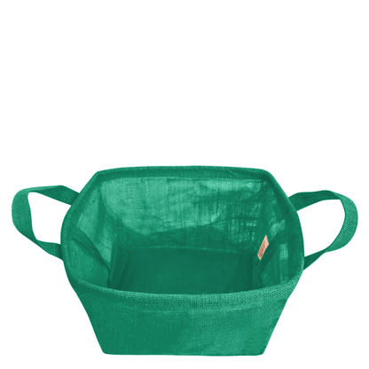 Coloured Jute Organizer Baskets – Storage Basket with Handles for Living Room, Bedroom – Rectangular Bins for Toys, Books & Small Items (Packs of 4)