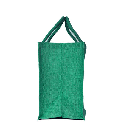 Jute Shopping Bags – Red, Pink, Green & Orange – Reusable Burlap Totes for Gifts, Promotions & More (Packs of 4)