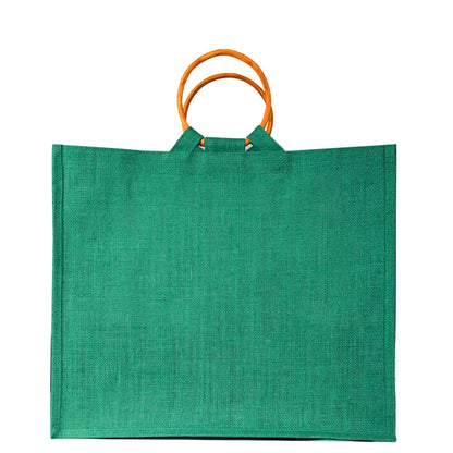 Jute Tote Bags for Wholesale – Reusable Burlap Bags with Cane Handles for Shopping & Beach (Set of 4)