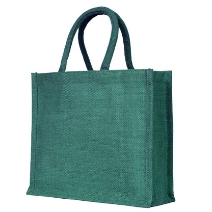 Jute Burlap Wholesale Shopping Bags in Red, Pink, Green & Orange – Perfect for Thanksgiving, Weddings, Travel & more (Set of 4)