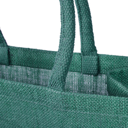 Jute Burlap Wholesale Shopping Bags in Red, Pink, Green & Orange – Perfect for Thanksgiving, Weddings, Travel & more (Set of 4)