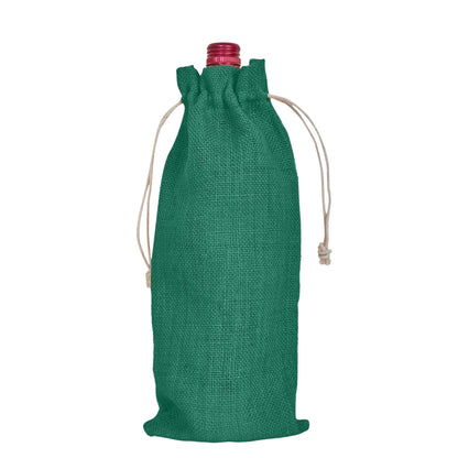 Coloured Jute Wine Bottle Gift Bags – Burlap Pouches with Drawstring, – Eco-Friendly Covers for Events, Parties, Christmas & Gifting (Set of 7)