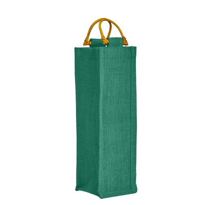 Coloured Reusable Jute Wine Bags with Cane Handles – New Year, Christmas, Gifting, Holidays & Party Favors (Packs of 7)