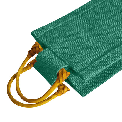 Coloured Reusable Jute Wine Bags with Cane Handles – New Year, Christmas, Gifting, Holidays & Party Favors (Packs of 7)