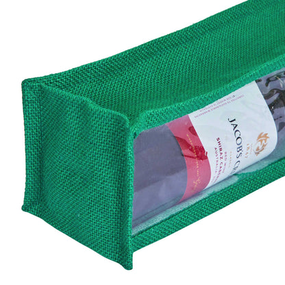 Reusable Jute Wine Gift Bags for Weddings, Parties, and Celebrations - Deep Red, Pink, Green & Orange Shades (Packs  of 6)