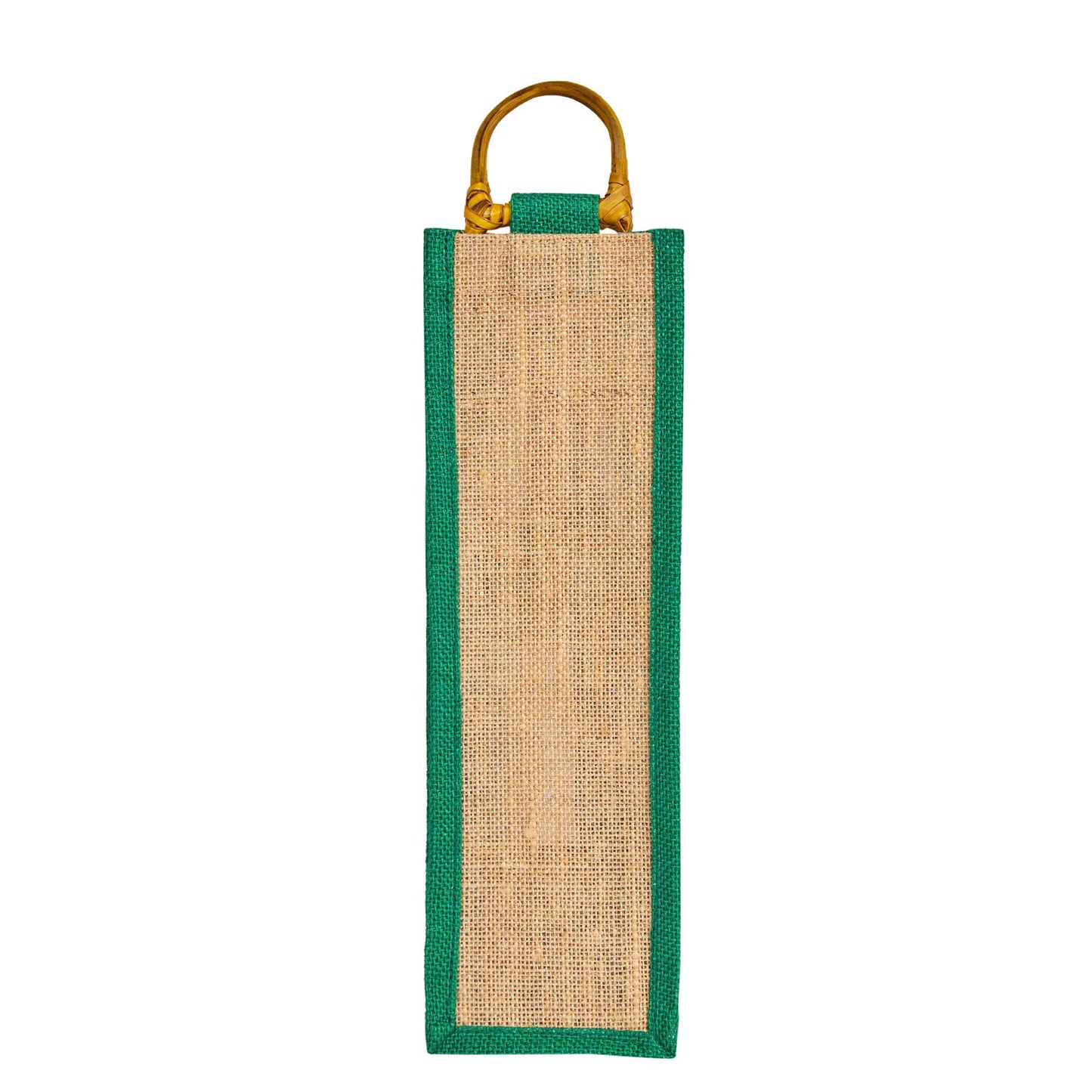 Jute Wine Gift Bags with Cane Handles –Coloured Single-Bottle Bag–  New Year, Weddings, Birthdays, Parties, Christmas & Special Occasion (Packs of 6)