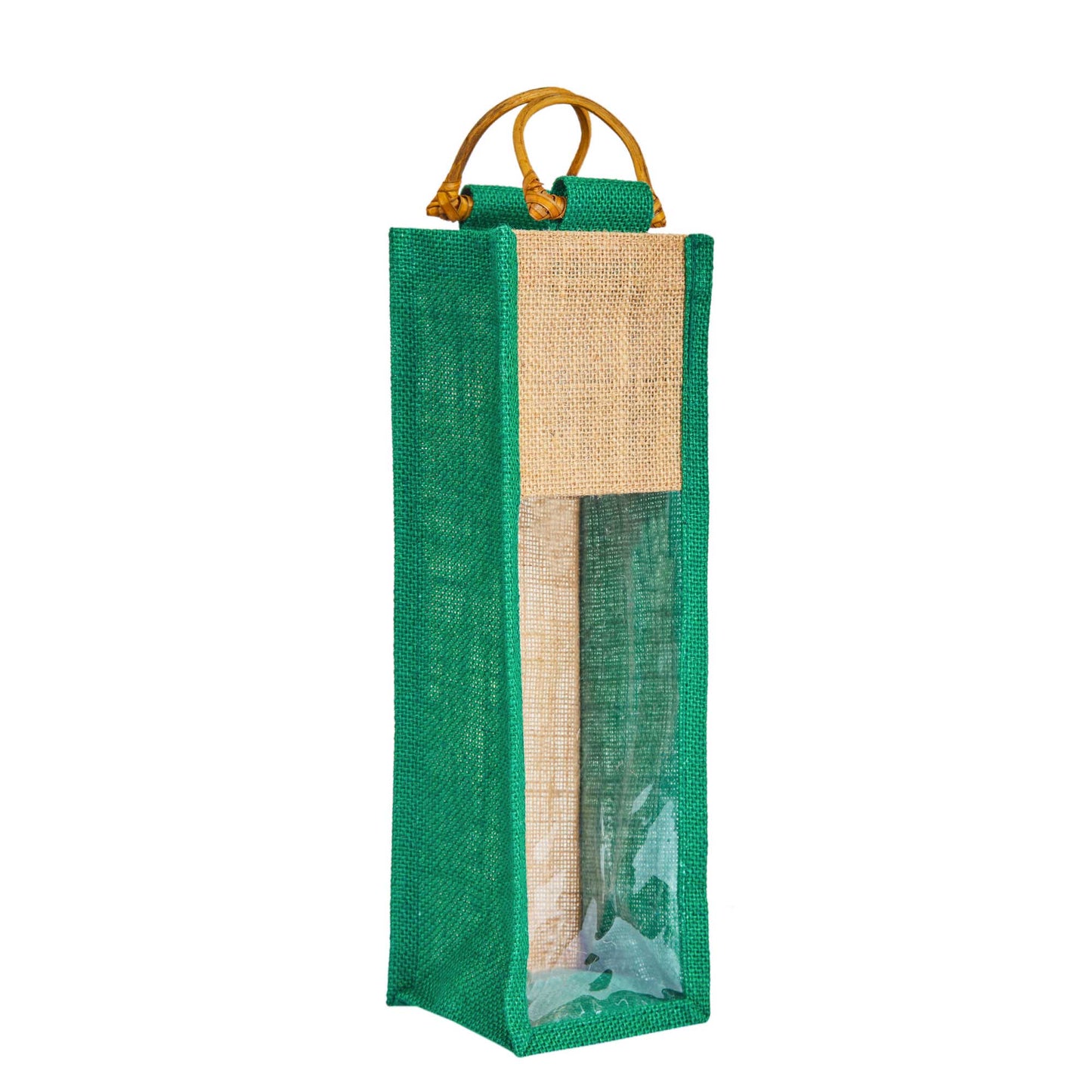 Jute Wine Gift Bags with PVC Window – Reusable Single-Bottle Carriers,  Ideal for Gifting, Weddings & Parties (Packs of 6)
