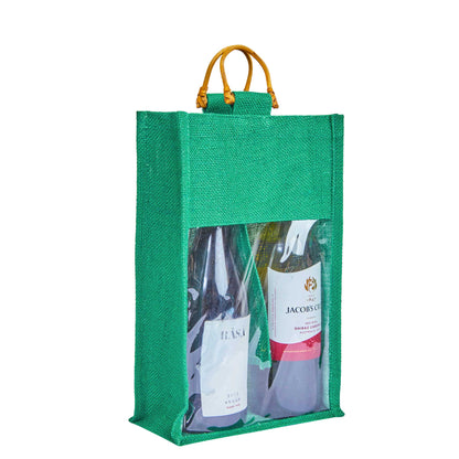 Jute Wine Gift Bags – Reusable 2-Bottle Colored Tote Bags – Weddings, Birthdays, Christmas, &  Special Occasions (Packs of 6)