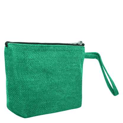 Colourful Jute Cosmetic Bags – Flat-Bottom Zippered Pouches for Makeup & Toiletries (Packs of 6)