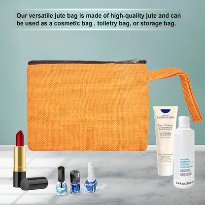 Eco Friendly Multipurpose  Jute Makeup Bags Set of 6 for Women Wholesale Supply