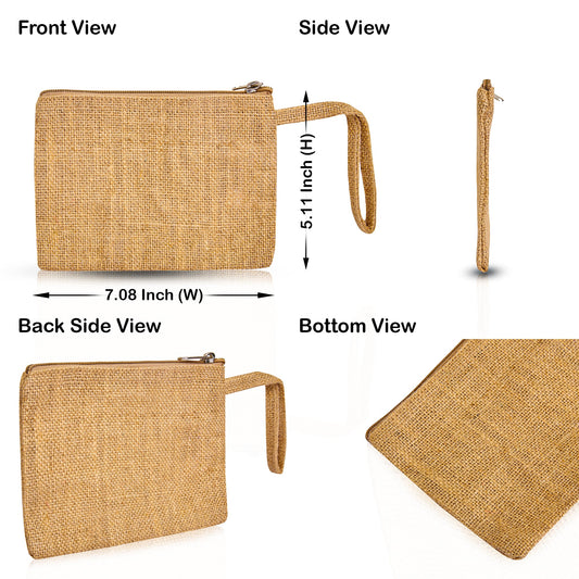 16-Pack Small Natural Jute Cosmetic Bags for Women – Personalized Makeup, Toiletry & Coin Pouches, Perfect for Bridesmaids & Friends