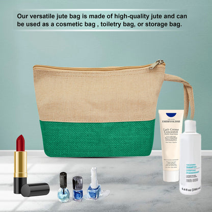 High Quality Stylish  Canvas Jute Cosmetic Pouches Pack of 6 for Women Wholesale Supply