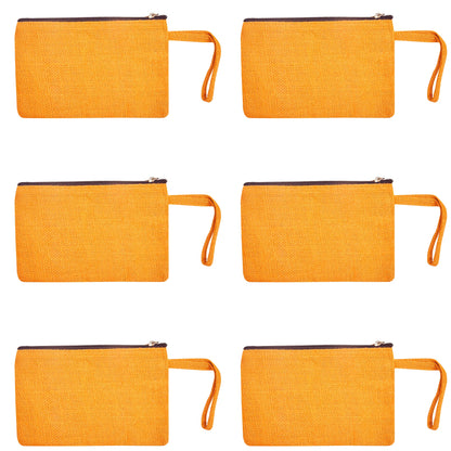 Colorful Burlap Cosmetic Bags – Zippered Pouches for Women & Men, Travel Toiletry & Essentials Organizer (Set of 6)