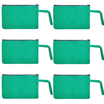 Colorful Burlap Cosmetic Bags – Zippered Pouches for Women & Men, Travel Toiletry & Essentials Organizer (Set of 6)