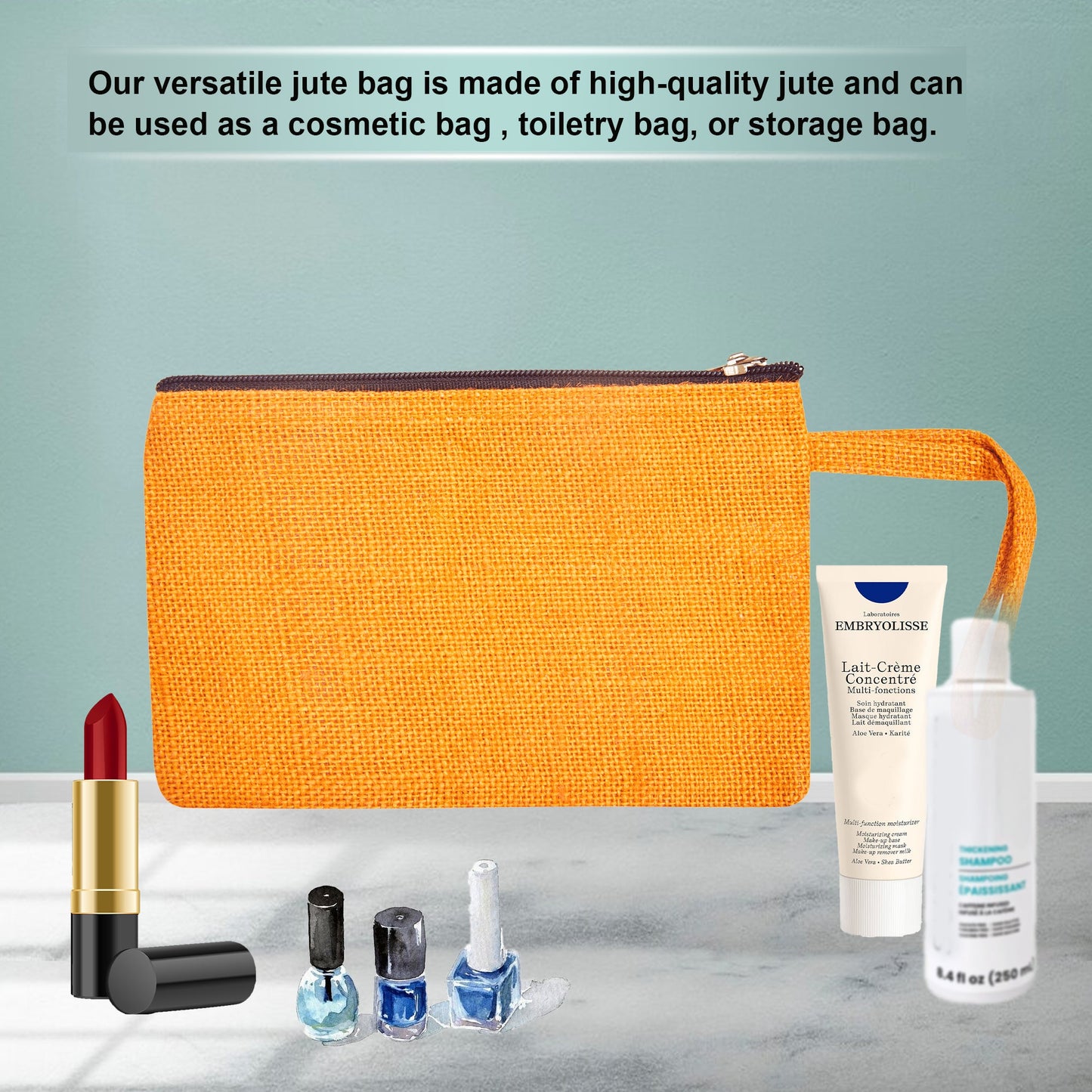 Colorful Burlap Cosmetic Bags – Zippered Pouches for Women & Men, Travel Toiletry & Essentials Organizer (Set of 6)