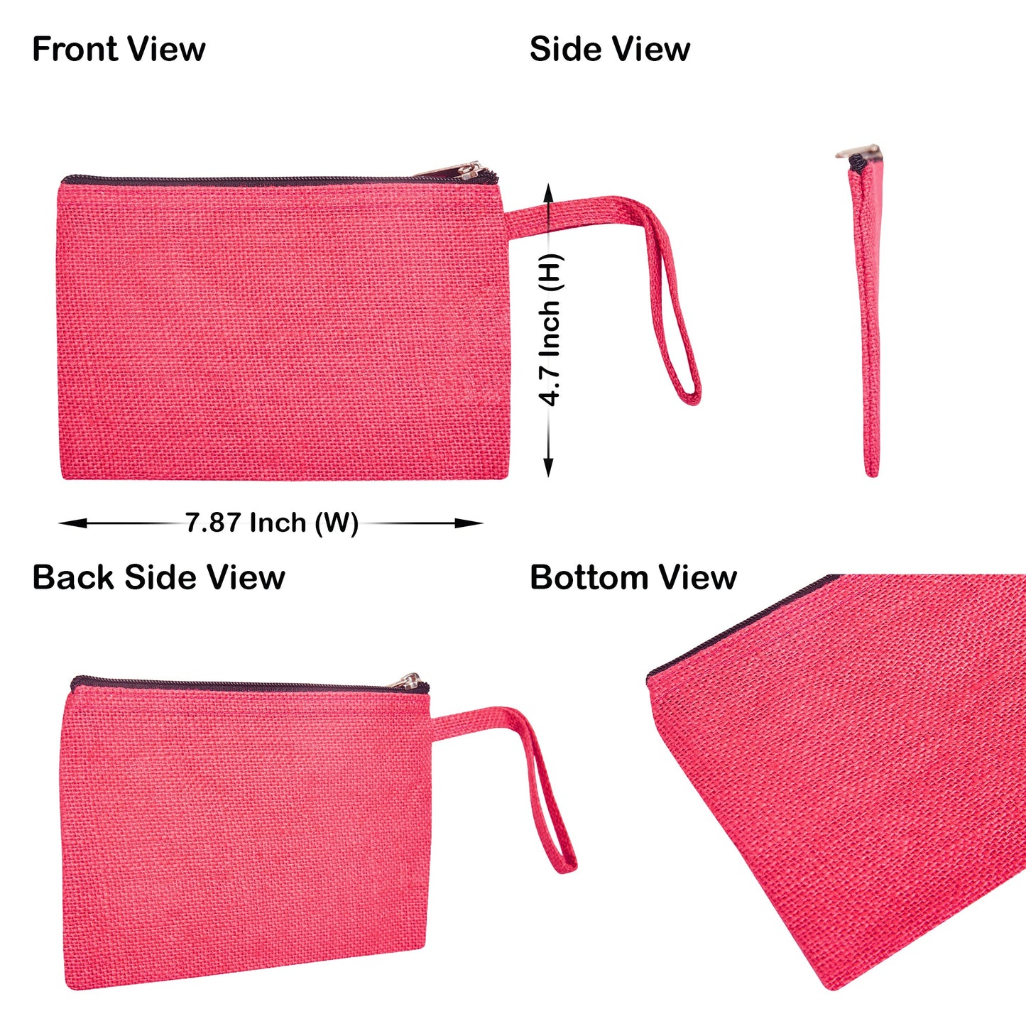 Colorful Burlap Cosmetic Bags – Zippered Pouches for Women & Men, Travel Toiletry & Essentials Organizer (Set of 6)