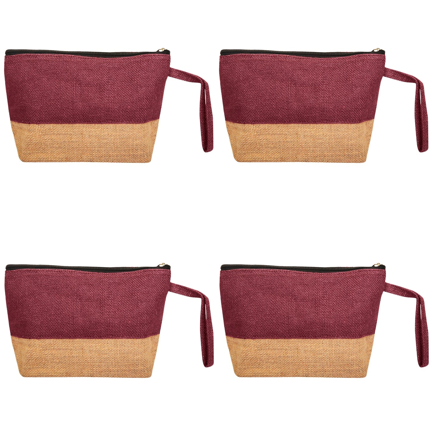 Premium Premium  Unisex Jute Cosmetic Pouches Pack of 4 for Women Wholesale Supply